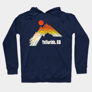 Telluride Colorado 70s/80s Retro Souvenir Style Skiing Hoodie